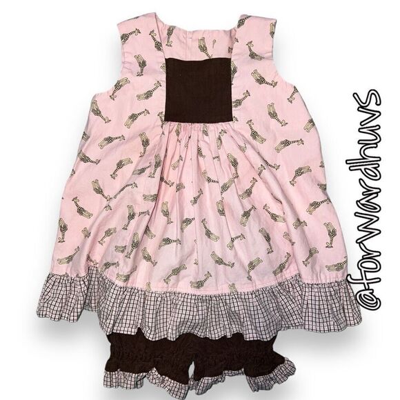 Sew Spoiled Giraffe Dress with Pants Size 24 Months - Picture 3 of 8